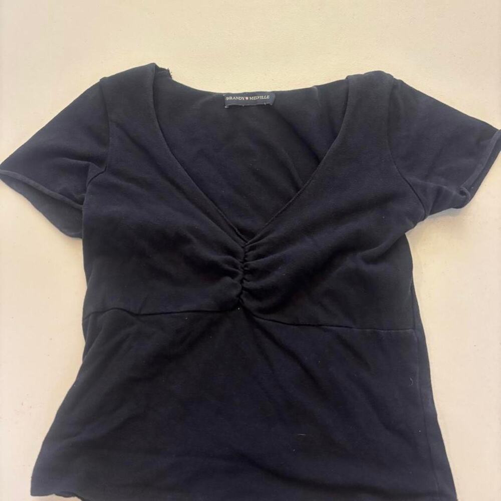 Brandy melville black v neck top
